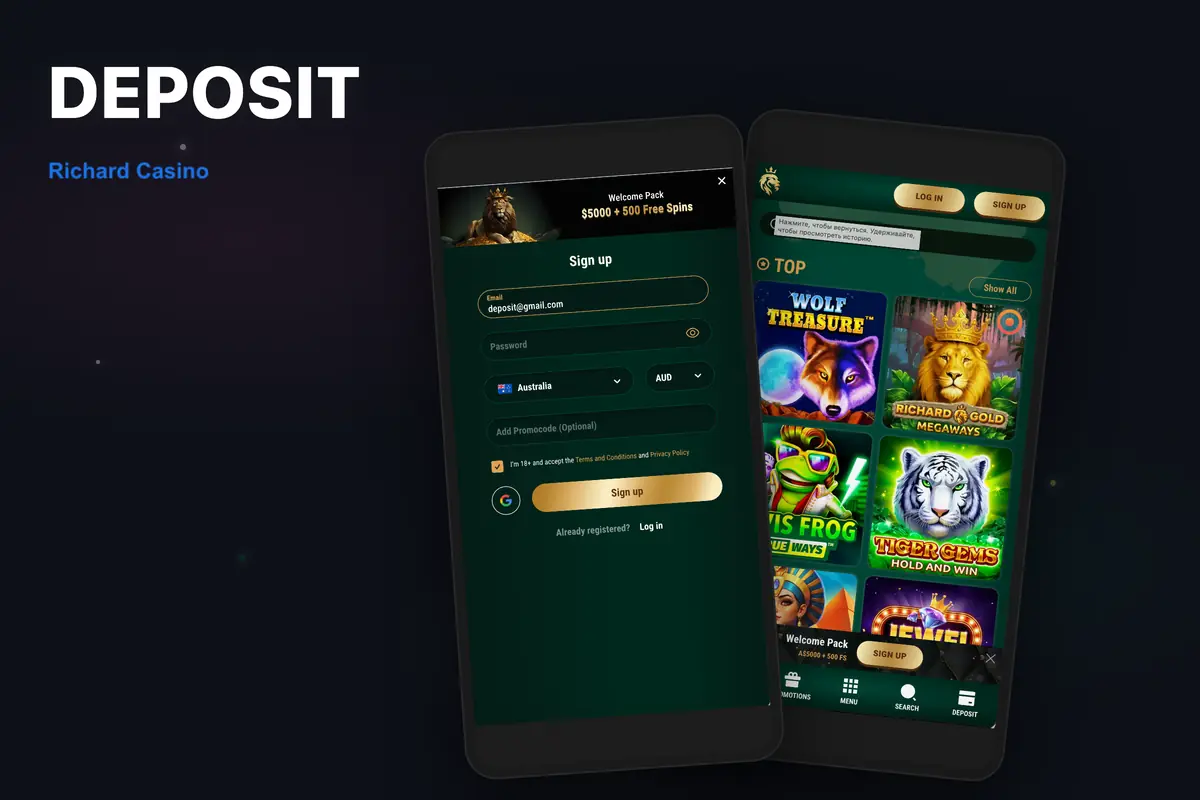 Richard Casino deposit — easy payments in AUD, no fees.