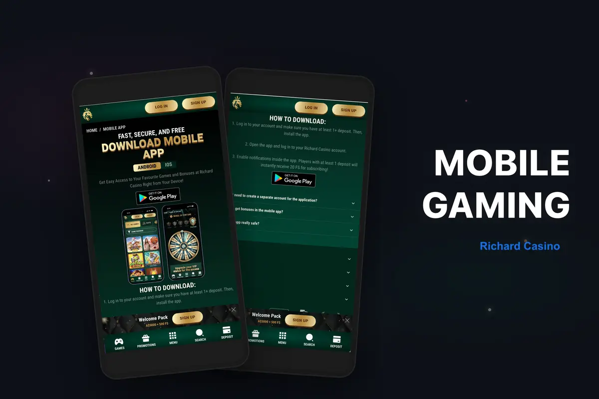 Richard Casino mobile — play pokies and live casino on your phone or tablet.
