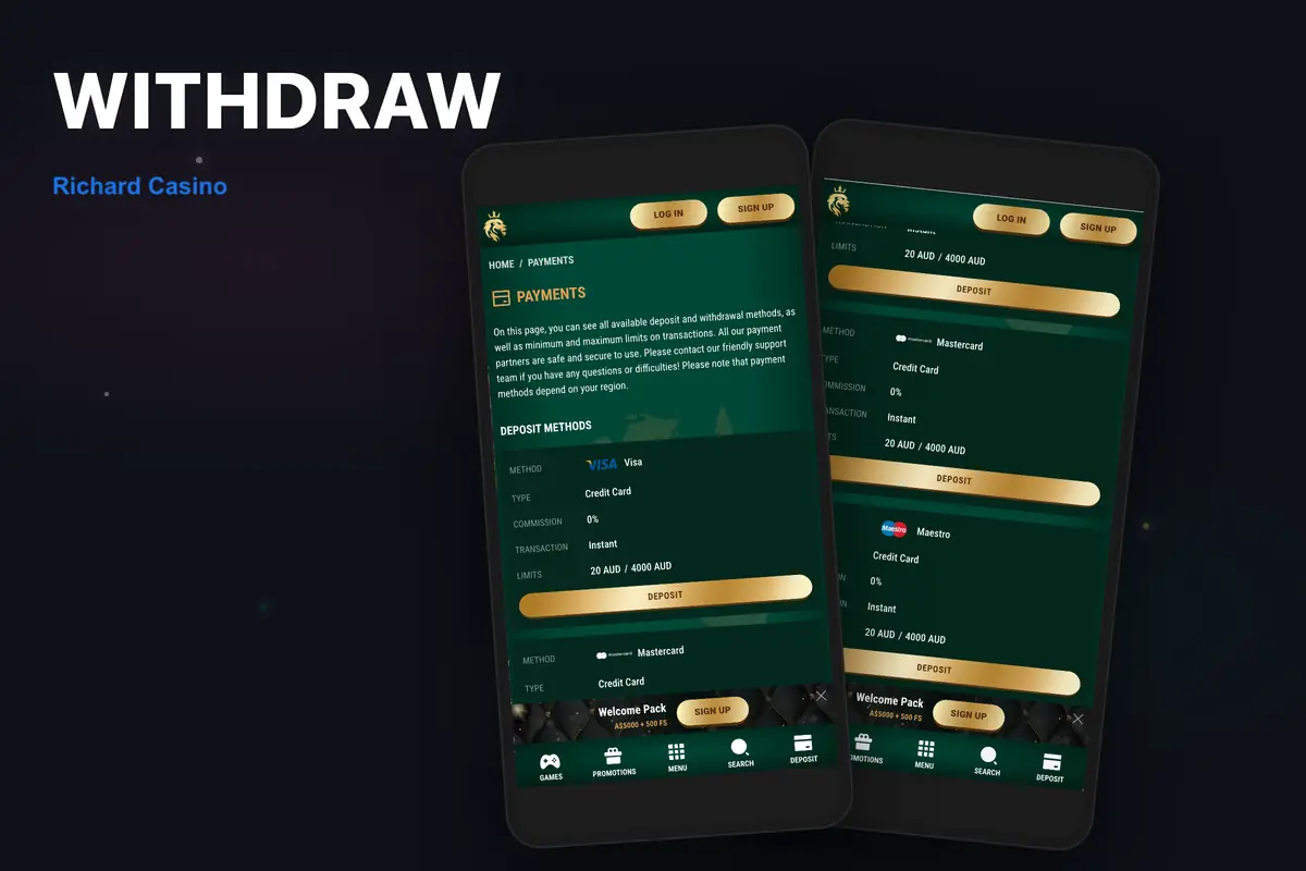 Richard Casino withdrawal — same-day payouts to e-wallets and crypto.